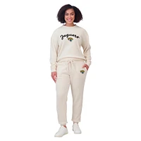 Ensemble de détente pour femme WEAR by Erin Andrews Oatmeal Jacksonville Jaguars en tricot côtelé avec t-shirt à manches longues et pantalon