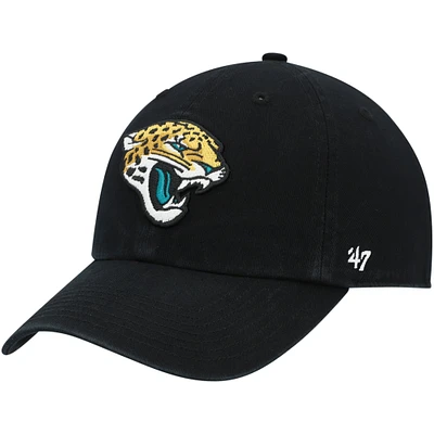 Youth '47 Black Jacksonville Jaguars Logo Clean Up Adjustable Hat