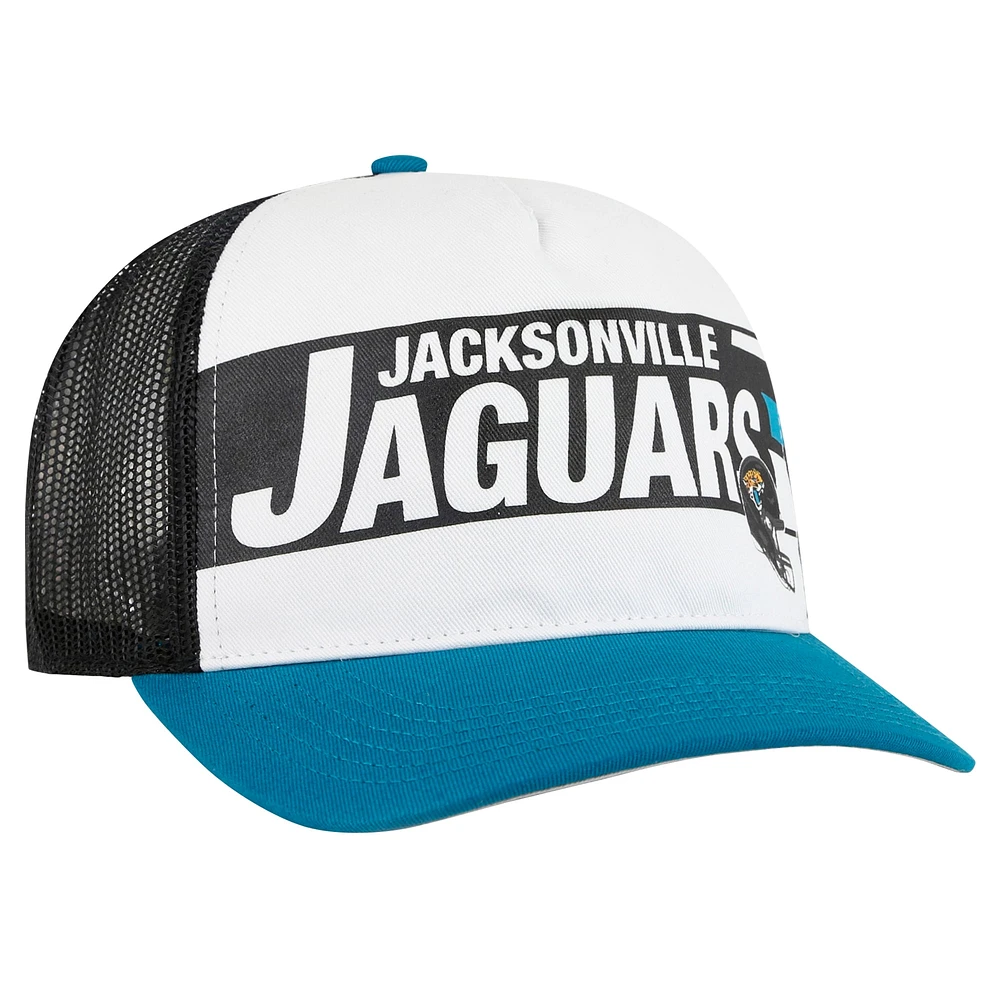 Youth '47  White/Teal Jacksonville Jaguars Trucker Adjustable Hat