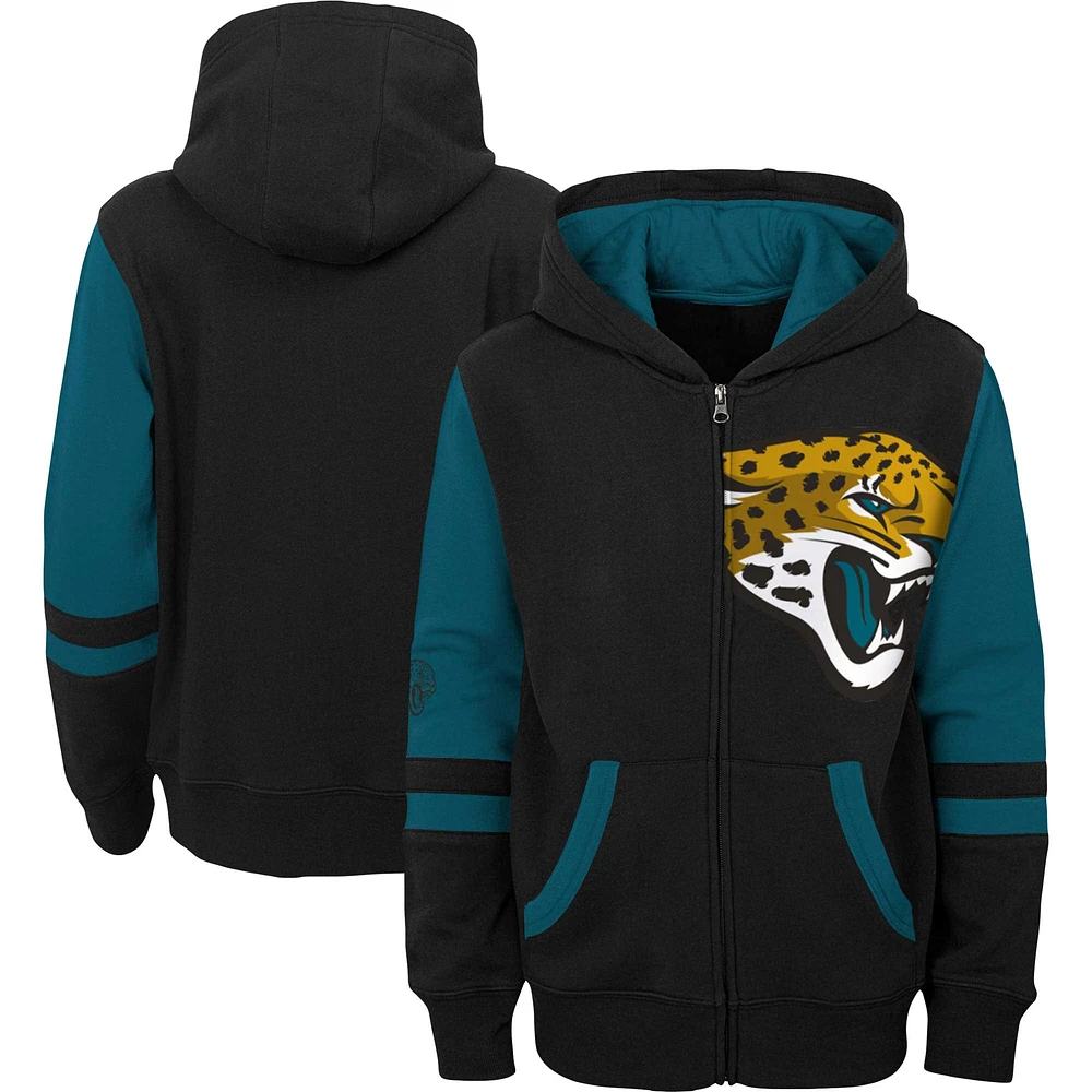 Youth Black Jacksonville Jaguars Colorblock Full-Zip Hoodie