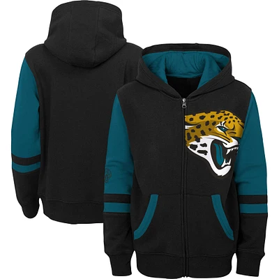 Chandail à capuchon noir glissière pleine longueur Jacksonville Jaguars pour jeune