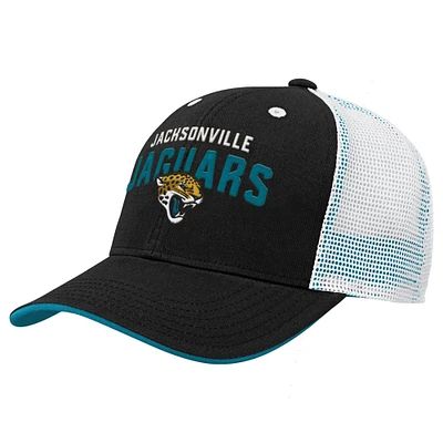 Youth Black Jacksonville Jaguars Core Lockup Trucker Adjustable Hat