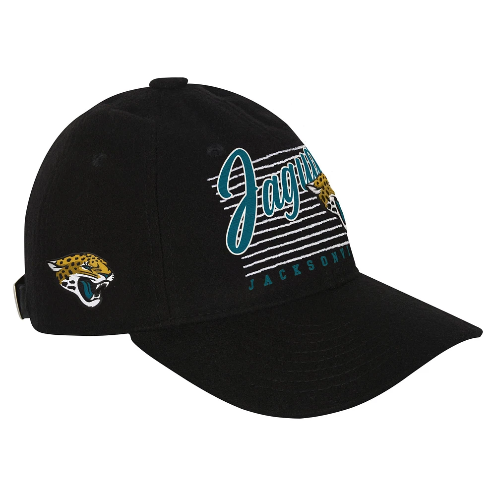 Youth Black Jacksonville Jaguars Retro Wooly Adjustable Hat