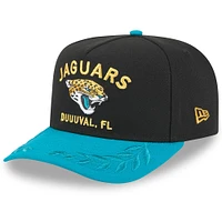 Youth New Era  Black/Teal Jacksonville Jaguars 2025 NFL Draft A-Frame 9FIFTY Snapback Hat