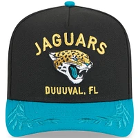 Youth New Era  Black/Teal Jacksonville Jaguars 2025 NFL Draft A-Frame 9FIFTY Snapback Hat