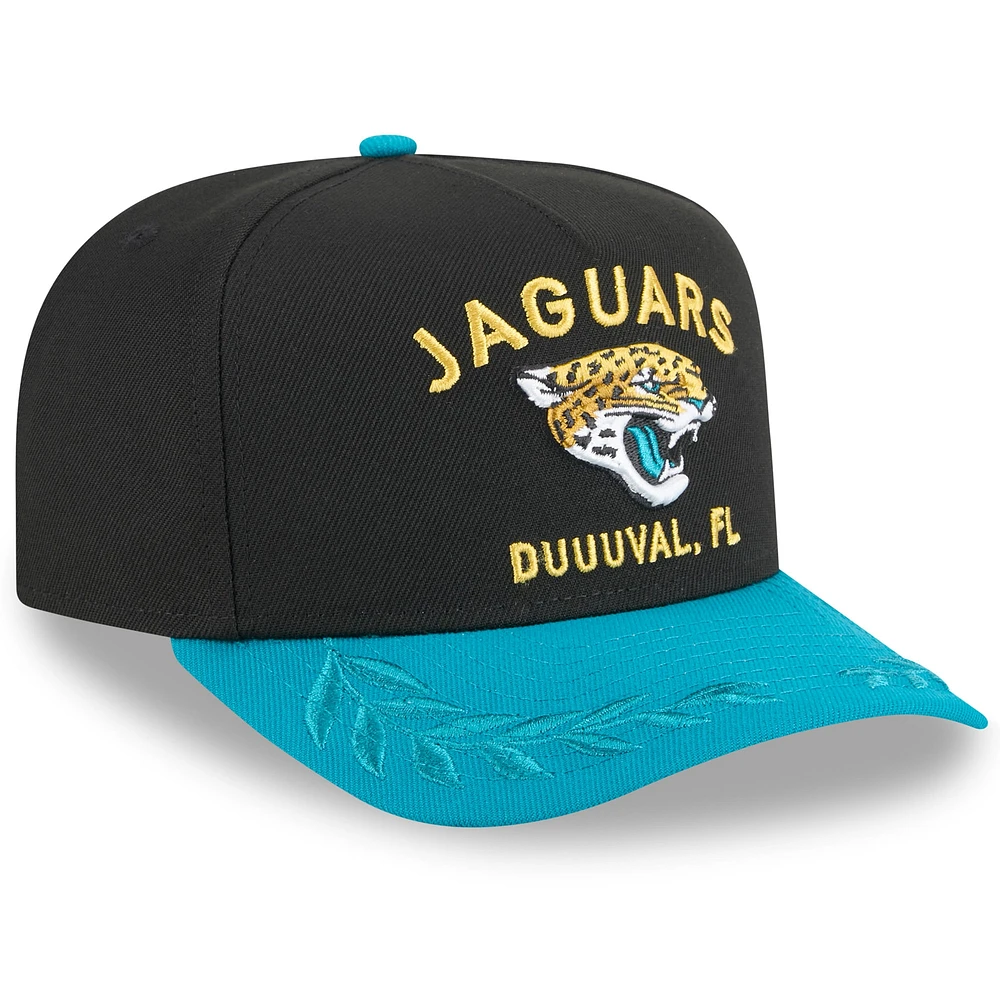 Youth New Era  Black/Teal Jacksonville Jaguars 2025 NFL Draft A-Frame 9FIFTY Snapback Hat