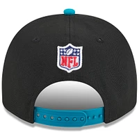 Casquette snapback A-Frame 9FIFTY noire/bleu sarcelle pour jeunes des Jaguars de Jacksonville, repêchage NFL 2025, New Era