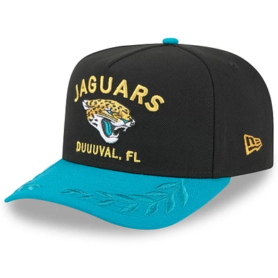 Youth New Era  Black/Teal Jacksonville Jaguars 2025 NFL Draft A-Frame 9FIFTY Snapback Hat