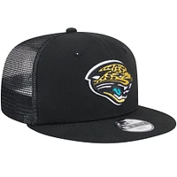 Casquette snapback noire Jacksonville Jaguars Main Trucker de New Era pour jeunes