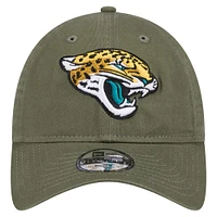 Youth New Era Olive Jacksonville Jaguars Main 9TWENTY Adjustable Hat