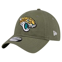 Youth New Era Olive Jacksonville Jaguars Main 9TWENTY Adjustable Hat