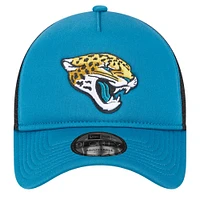 Casquette réglable de camionneur A-Frame 9FORTY Jacksonville Jaguars New Era bleu sarcelle pour jeune