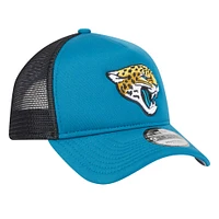 Casquette réglable de camionneur A-Frame 9FORTY Jacksonville Jaguars New Era bleu sarcelle pour jeune