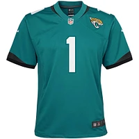 Maillot de jeu des Jaguars Jacksonville Nike Travis Etienne bleu sarcelle pour jeune