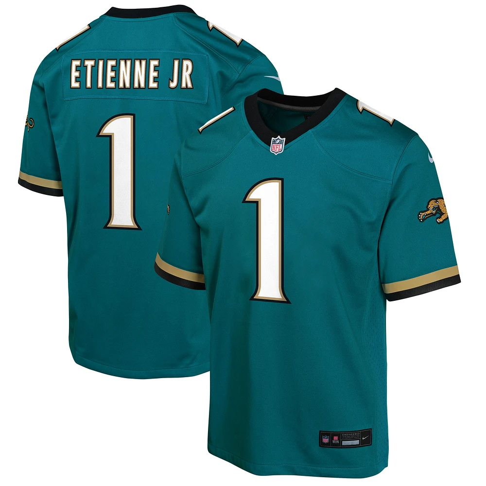 Maillot Nike Travis Etienne Teal Jacksonville Jaguars Prowler Throwback Game pour jeune