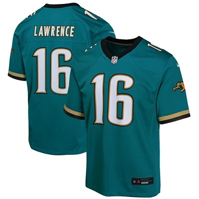 Maillot Nike Trevor Lawrence bleu sarcelle pour jeune des Jaguars de Jacksonville