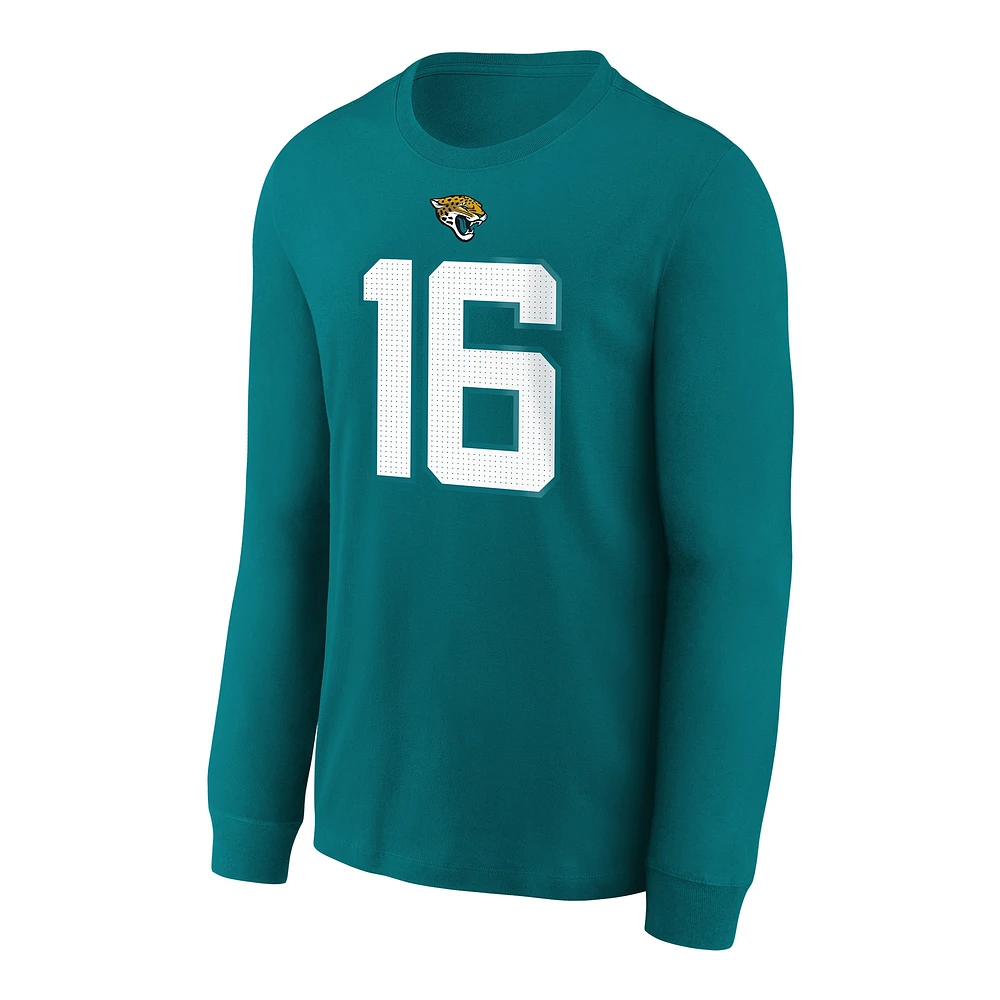 Youth Nike Trevor Lawrence Teal Jacksonville Jaguars Player Name & Number Long Sleeve T-Shirt