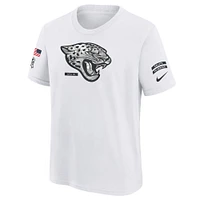 T-shirt Nike blanc pour jeunes Jacksonville Jaguars 2024 Salute To Service