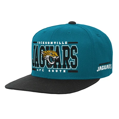 Casquette Snapback rétro Deadstock des Jacksonville Jaguars sarcelle pour jeunes