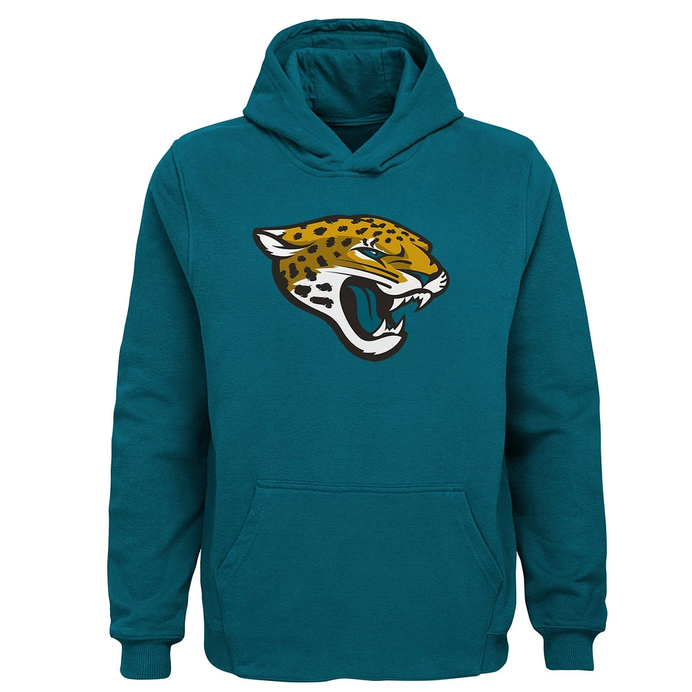 Sweat à capuche avec logo de l'équipe des Jaguars Jacksonville bleu sarcelle pour jeunes