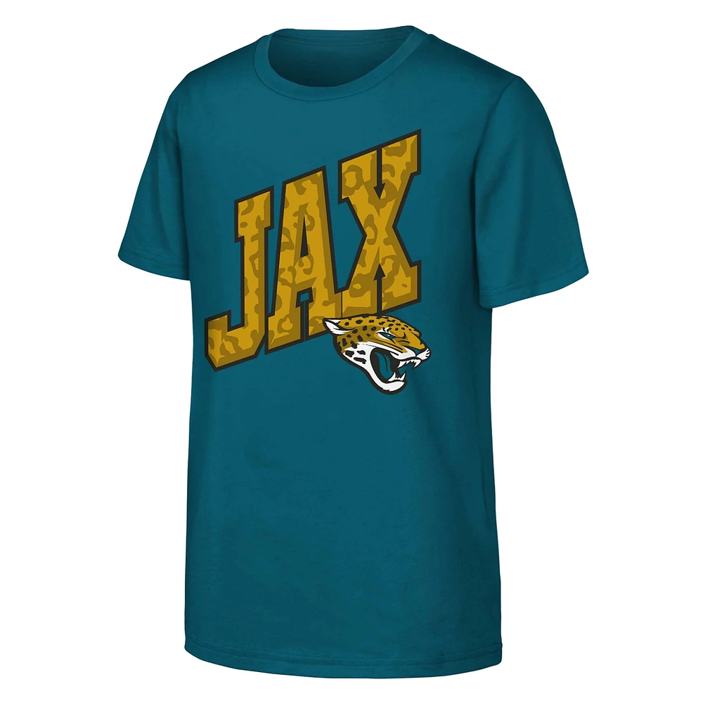 T-shirt local Outerstuff pour jeunes des Jacksonville Jaguars Team Spirit, bleu sarcelle