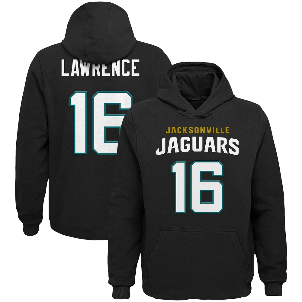 Jeune Trevor Lawrence Black Jacksonville Jaguars Mainliner Nom et numéro du joueur Veste zippée à capuche