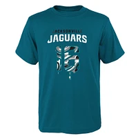 T-shirt Trevor Lawrence Teal Jacksonville Jaguars Mainliner Drip avec nom et numéro du joueur