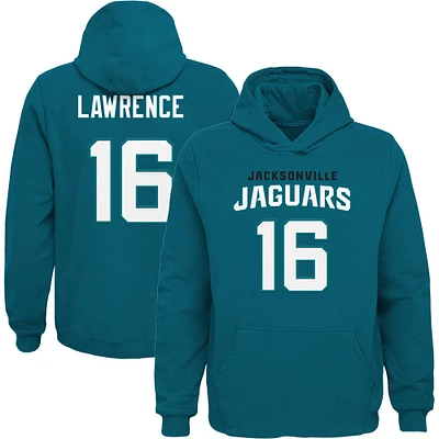 Youth Trevor Lawrence Teal Jacksonville Jaguars Mainliner Player Name & Number Pullover Hoodie