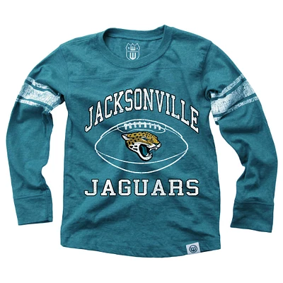 T-shirt de football à manches longues pour jeunes Wes & Willy Teal Jacksonville Jaguars