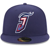 Casquette ajustée 59FIFTY à logo alternatif pour homme Jacksonville Jumbo Shrimp New Era bleu marine