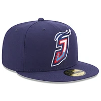 Casquette ajustée 59FIFTY à logo alternatif pour homme Jacksonville Jumbo Shrimp New Era bleu marine