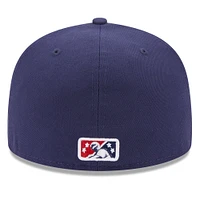 Casquette ajustée 59FIFTY à logo alternatif pour homme Jacksonville Jumbo Shrimp New Era bleu marine