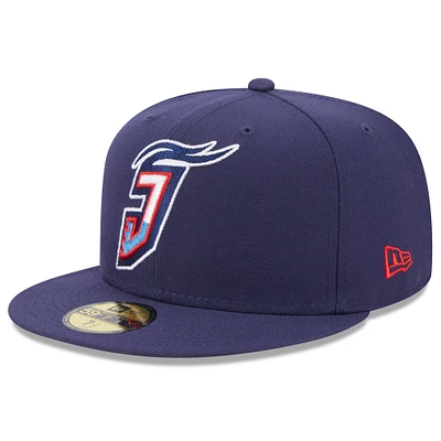 Casquette ajustée 59FIFTY à logo alternatif pour homme Jacksonville Jumbo Shrimp New Era bleu marine