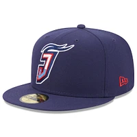 Casquette ajustée 59FIFTY à logo alternatif pour homme Jacksonville Jumbo Shrimp New Era bleu marine
