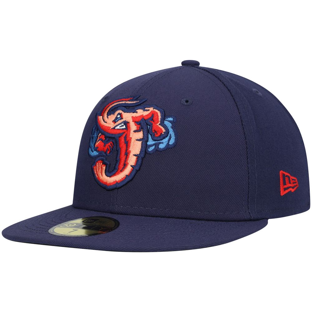 Men's New Era Navy Jacksonville Jumbo Shrimp Authentic Collection Team Home 59FIFTY Fitted Hat