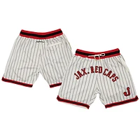 Men's Rings & Crwns Cream Jacksonville Red Caps Replica Mesh Shorts