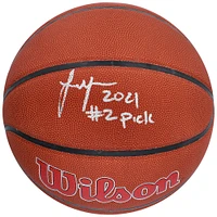 Jalen Green Houston Rockets Autographed Wilson Team Logo Basketball with "2021 #2 Pick" Inscription
