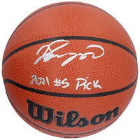 Ballon de basket-ball d'intérieur/extérieur Wilson Authentic Series autographié par Jalen Suggs des Orlando Magic avec l'inscription « 2021 #5 Pick »