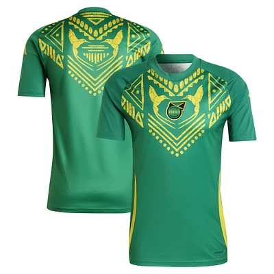 Haut d'avant-match adidas vert pour homme de l'équipe nationale la Jamaïque 2024