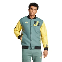 Men's adidas Green Jamaica National Team Varsity Pack Full-Snap Jacket