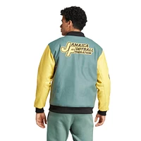 Men's adidas Green Jamaica National Team Varsity Pack Full-Snap Jacket