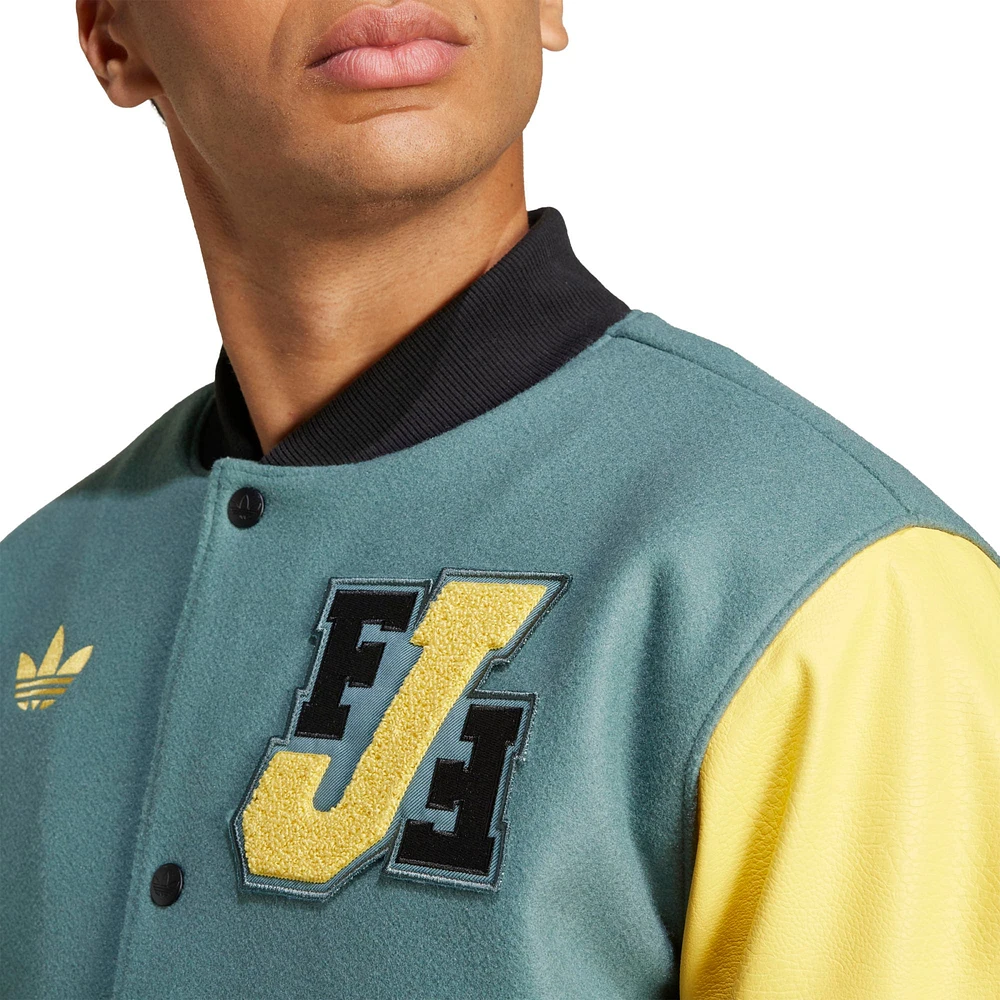 Men's adidas Green Jamaica National Team Varsity Pack Full-Snap Jacket