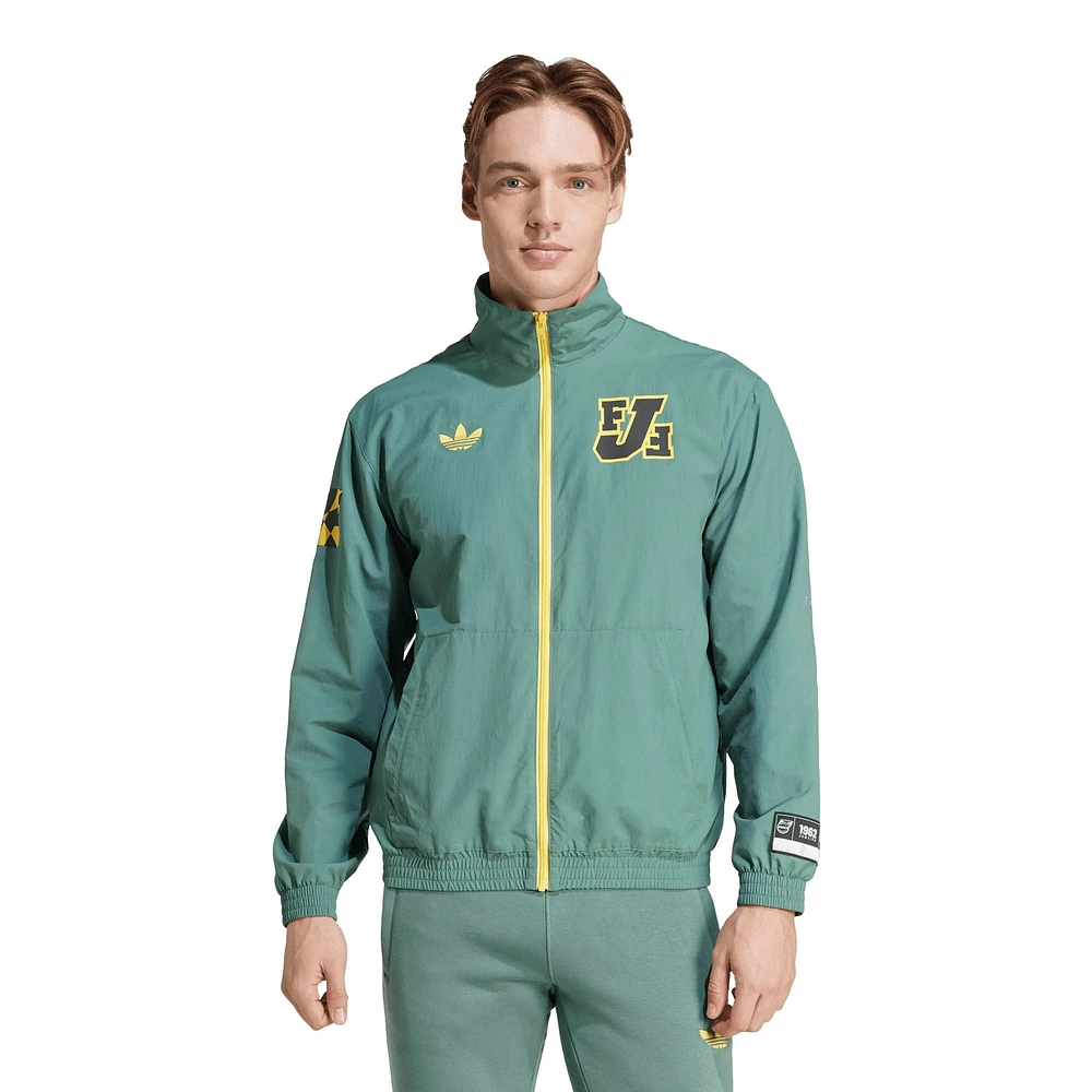 Men's adidas Green Jamaica National Team Varsity Pack Full-Zip Track Top