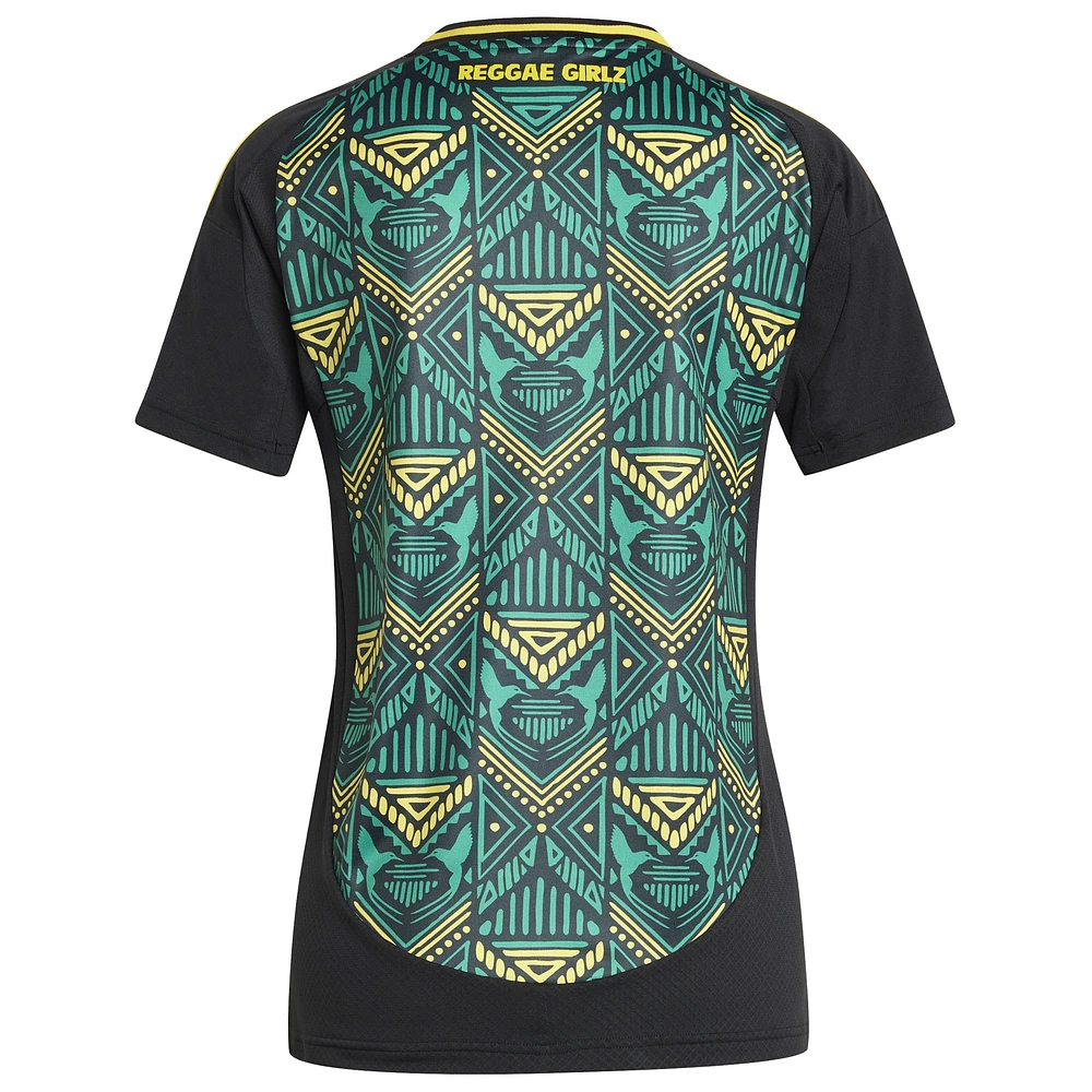 Maillot adidas noir pour femme de l'équipe nationale la Jamaïque 2024/25 extérieur réplique