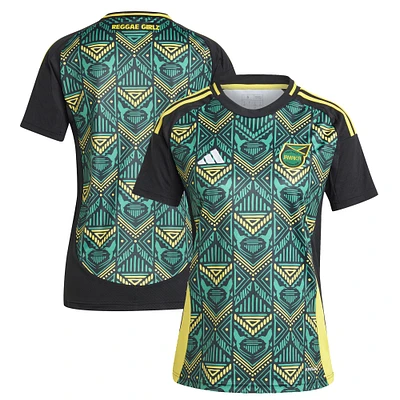 Maillot adidas noir pour femme de l'équipe nationale la Jamaïque 2024/25 extérieur réplique