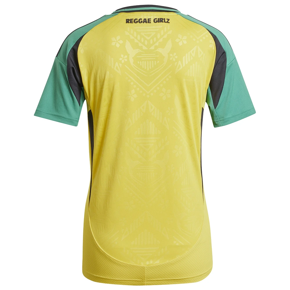 Maillot adidas jaune pour femme de l'équipe nationale la Jamaïque 2024, réplique domicile