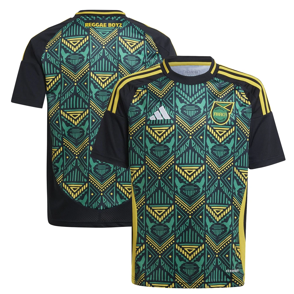 Maillot adidas noir pour jeunes de l'équipe nationale la Jamaïque 2024 extérieur, réplique