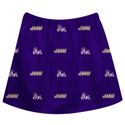 James Madison Dukes Girls Youth All Over Print Skirt - Purple