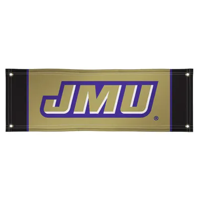 James Madison Dukes 2' x 6' Vinyl Banner - Gold