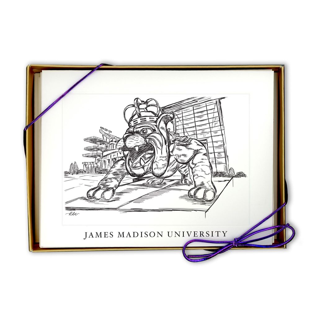 James Madison Dukes 10-Pack Duke Dog Statue Note Card Set